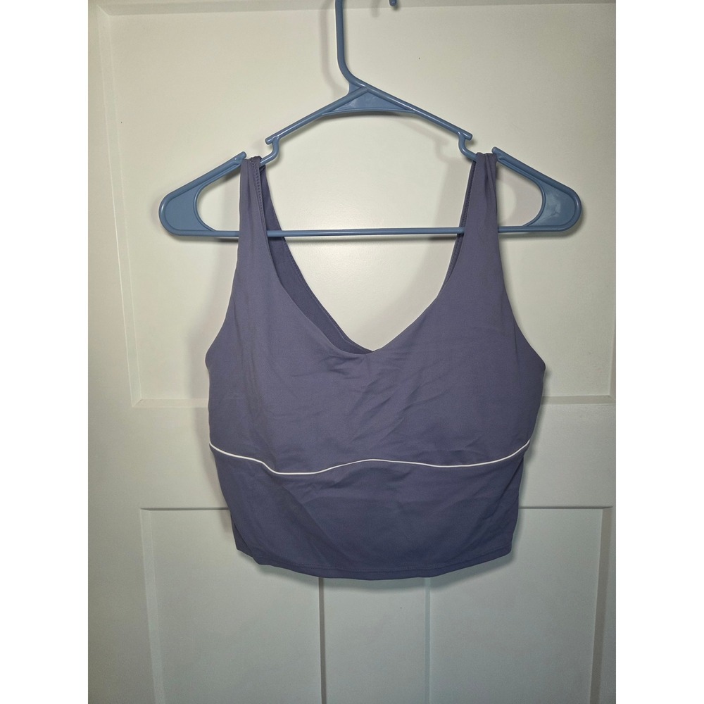 Old Navy Active StudioSmooth V-Neck Cropped Sports Bra Tank Purple M
